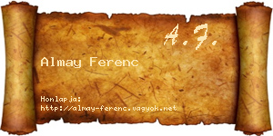 Almay Ferenc névjegykártya